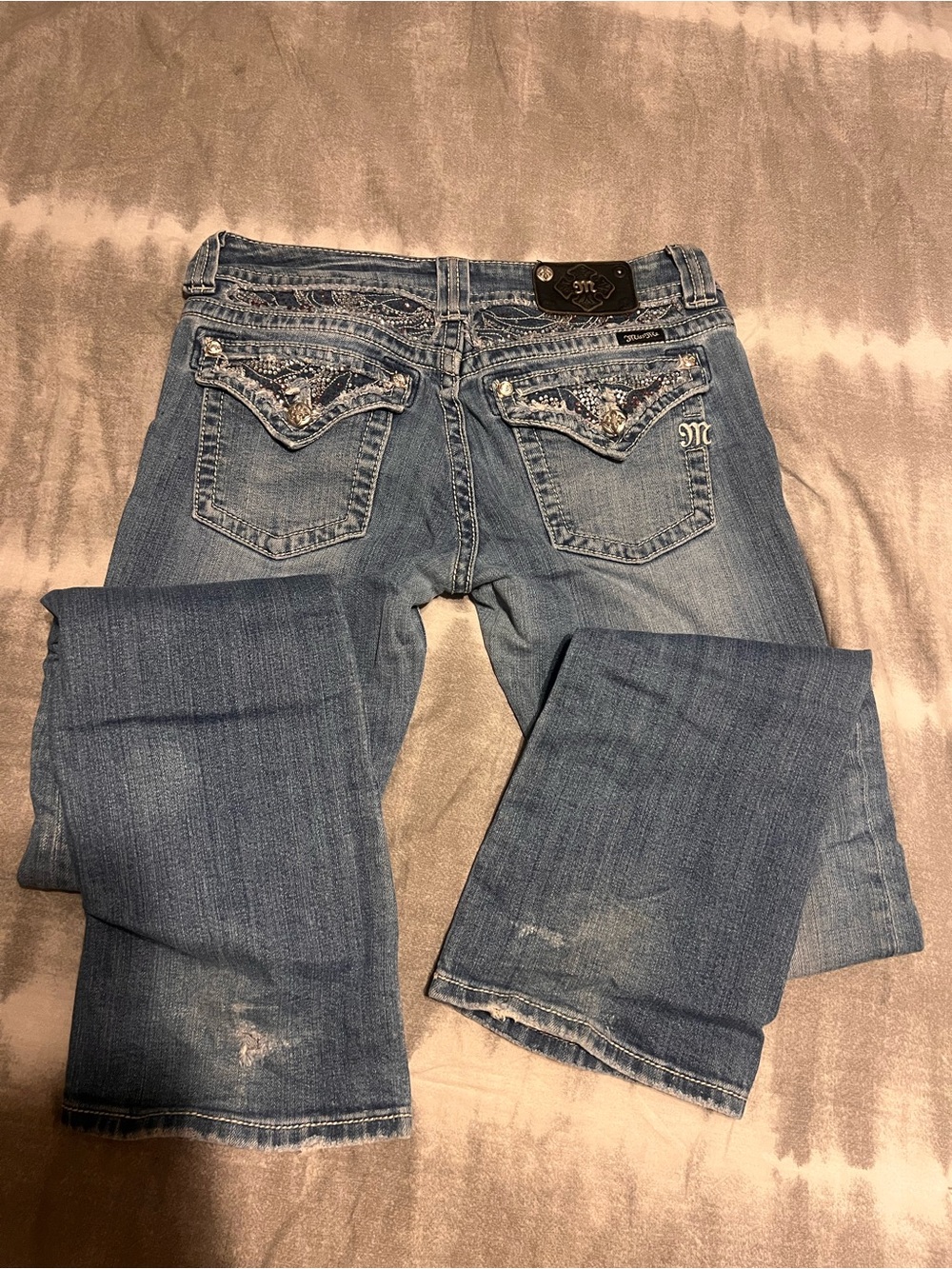 Miss Me Light Blue Embellished Back Pocket Bootcut Jeans
